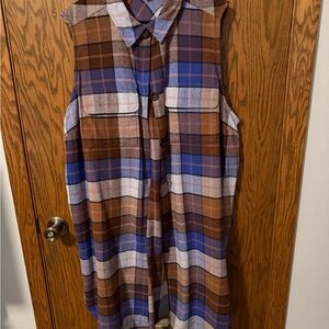 Cato Multicolor Plaid Button-Up Vest